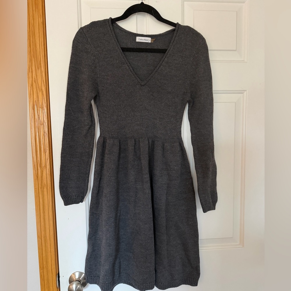 Calvin Klein Charcoal Long Sleeve Dress